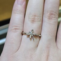 10K White Gold Diamond Dragonfly Dragon Fly Ring Size 6.75 