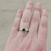  14K White Gold Black Stone Leaf Branch Etched Solitaire Ring Size 9 