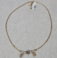  14K Yellow Gold Foxtail Braided Necklace Chain with Charms Balls Lock Jaguar