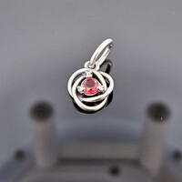  Pandora 925 Sterling Silver January Birthstone Eternity Dangle Charm Red
