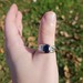 10K Yellow & White Gold Dark Blue Sapphire Band Ring Size 10.5