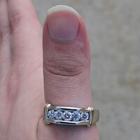  14K White & Yellow Gold Channel Set Diamond Men's Band Ring .79TCW Size 10.25