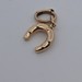 14K Yellow Gold Horseshoe Luck Pendant Charm with Clip Bail 12x12mm 1.9 Grams