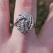 10K White Gold Diamond Ribbon Swirl Cocktail Statement Ring Size 8