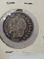 1867 Napoleon III 20 Cent 20 Centimes Coin 