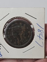 1847 Lady Liberty Copper Penny US One Cent Coin 