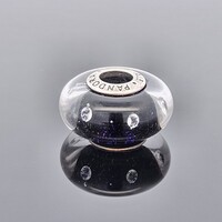 Pandora 925 Sterling Silver Purple Midnight Effervescence Glass Charm Bead