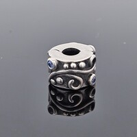  Pandora 925 Sterling Silver Tendril Swirl Crystal Charm Bead
