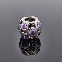  Pandora 925 Sterling Silver Purple Stone Whimsical Crystal Bead Charm