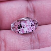  Pandora 925 Sterling Silver Shoreline Sea Glass Pink White Bead Charm