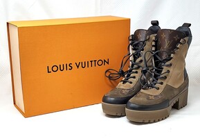 Louis Vuitton Women's Laureate Platform Desert Boots Leather w/ Suede - (38 1/2)