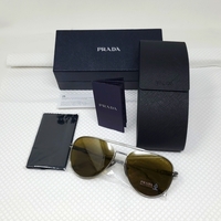 Prada Sunglasses PR 54ZS 16F01T GUNMETAL MATTE/SHINY DARK BROW (GREY)