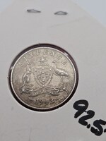 1943D Australian Six Pence Coin Australia 925 Silver 