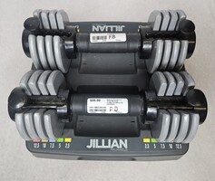 Jillian Michaels 12.5 Pound 12.5lbs Adjustable Dumbbell Set with Tray 