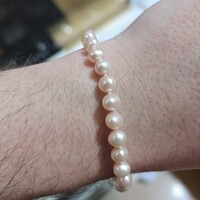  Light Pink 4-5mm Pearl & 10K Gold Bracelet 7 Inches 8.7 Grams
