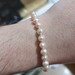 Light Pink 4-5mm Pearl & 10K Gold Bracelet 7 Inches 8.7 Grams