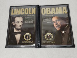 United States Commemorative Gallery Lincoln Obama Coins with Sleeve