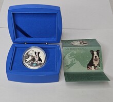 My Best Friend Boston Terrier 2014 Fiji 2 Dollar Silver Coin with Case 