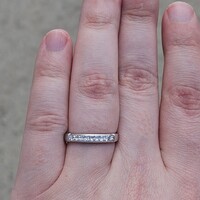 Platinum Channel Set Princess Cut Diamond Band Wedding Ring 0.61TCW Size 7 