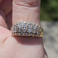 14K Yellow Gold Vertical Channel Set Diamond Dome Ring 1.93TCW Size 11.25