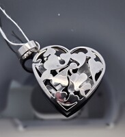 Milor Italy Stainless Steel Art Deco Heart Pendant Charm 