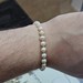 14K Yellow Gold & 4-5mm White Pearl Bead Bracelet 7.5 Inches 