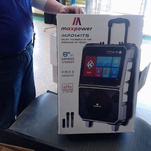 MAXPOWER Karaoke Rechargeable Bluetooth Speaker w/ TWO Wireless Microphones