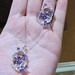 Ross Simons 925 Silver Amethyst Crystal Ring Necklace Set 18 Inches Size 6