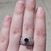 14KT White Gold Diamond Pink Tourmaline Multi Row Dome Ring 1.55TCW Size 8 