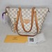 Louis Vuitton Damier Azur Lena PM Rose Ballerine Tote Shoulder Bag Purse 