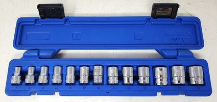 Cornwell Blue Power CBP2M 3/8" Drive 6 Pt 13pc Metric Chrome Socket Set 7mm-19mm