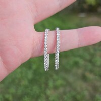 14K White Gold 2.00TCW Diamond Eternity Hoop Earrings 30mm 6.7 Grams