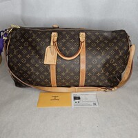 Louis Vuitton Monogram Duffle Bag Keepall 50 Bandoliere Crossbody Tote Bag Purse