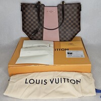 Louis Vuitton Damier Ebene Jersey Magnolia Tote Handbag Purse 