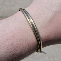 14K Yellow Gold Overlapping Bypass Cuff Bangle Bracelet 14.5 Grams 7 Inches