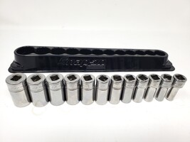 Snap-On 12 pc 3/8" Drive 6-Point Metric Flank Drive Semi-Deep Socket Set (8-19) 