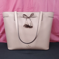 Kate Spade Hayes Pebbled Leather MD Top Zip Off White Carryall Tote Bag