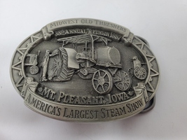 1987 Midwest Old Threshers 38th Annual Reunion Belt Buckle - Mt. Pleasant, Iowa
