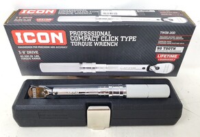 Icon Professional 3/8" Drive Compact Click Type Torque Wrench TW38-200 w/ Case