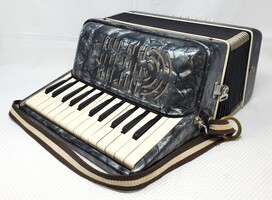 Vintage Noble 25 Key 12 Bass Buttons Compact Piano Accordion - Dark Gray Pearl