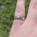 Art Deco Novell Platinum Bezel Set Diamond Criss Cross Band Ring 4mm Size 5.75  