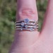 10K White Gold Floating Diamond Stacking Bands Cocktail Ring 1/2TCW Size 4.5