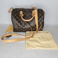 Louis Vuitton Monogram Speedy 30 Bandolier Crossbody Purse Handbag