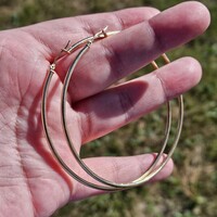  14K Yellow Gold Large Hoop Earrings 2.75 Inch Diameter 4.2 Grams