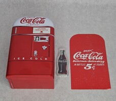 Coca-Cola Bottle Shaped Colorized 1 Ounce Silver Bar with Coke Machine Tin