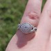 10K White Gold Double Halo Split Shank Cocktail Engagement Ring Size 5.5