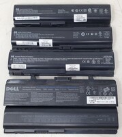 Mixed Lot Of 5 Laptop Batteries (HP, RoHS, Dell) - AS IS