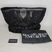 Gucci Brocade Soft Stirrup Black Suede Leather Purse Tote Handbag