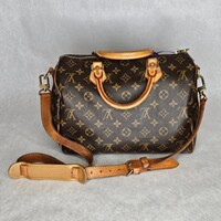 Louis Vuitton Monogram Speedy 30 Bandolier Handbag Crossbody Purse