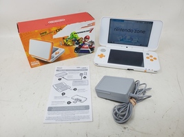New Nintendo 2DS XL White & Orange Handheld System w/ Charger - USED